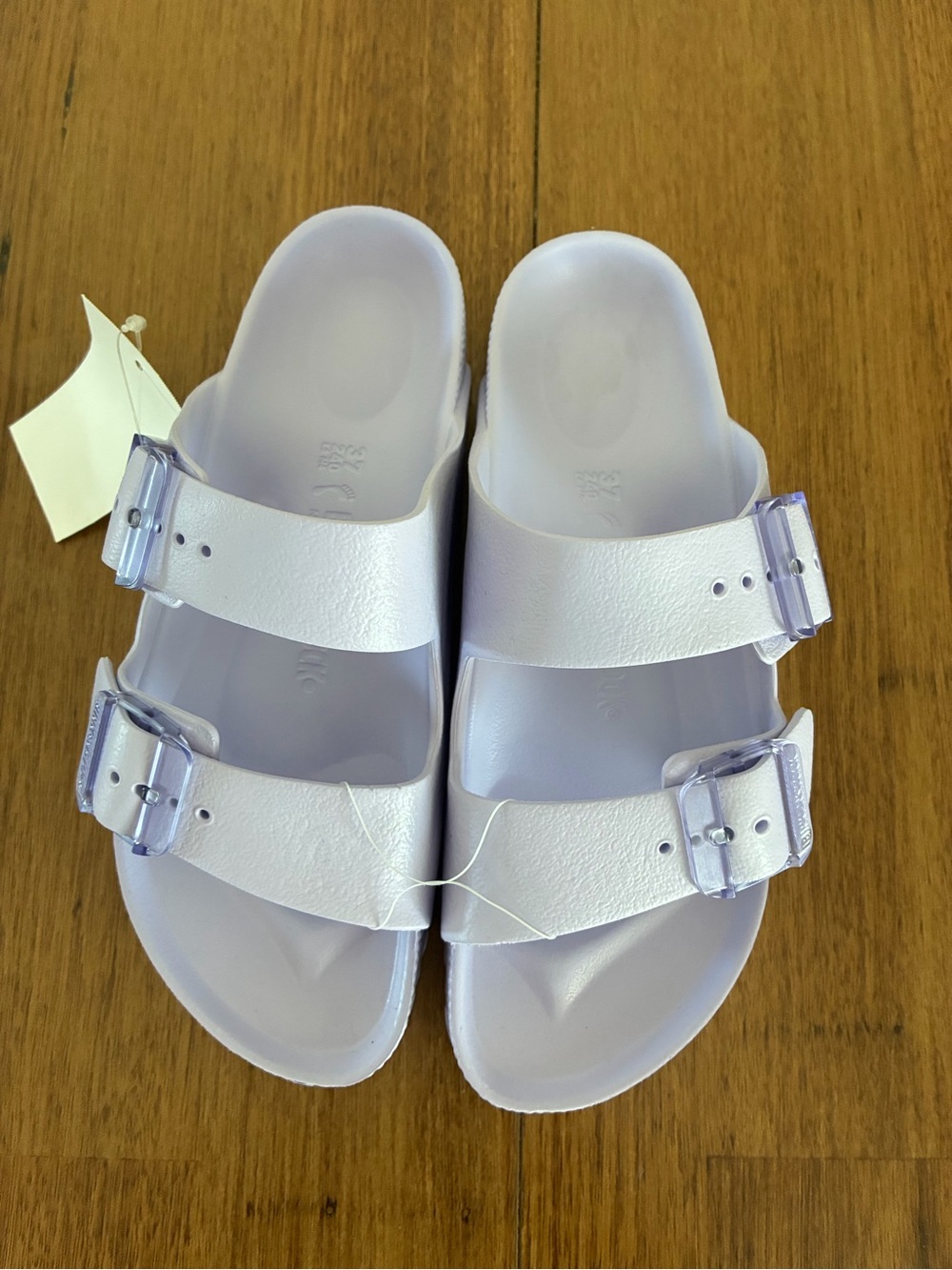 Birkenstock Arizona Two-Strap EVA Slide Sandals purple fog various sizes